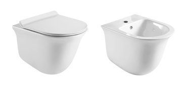Комплект: AVILA унітаз підвісний Rimless, з сидінням +AVILA біде підвісне 13-66-051+13-66-052 фото