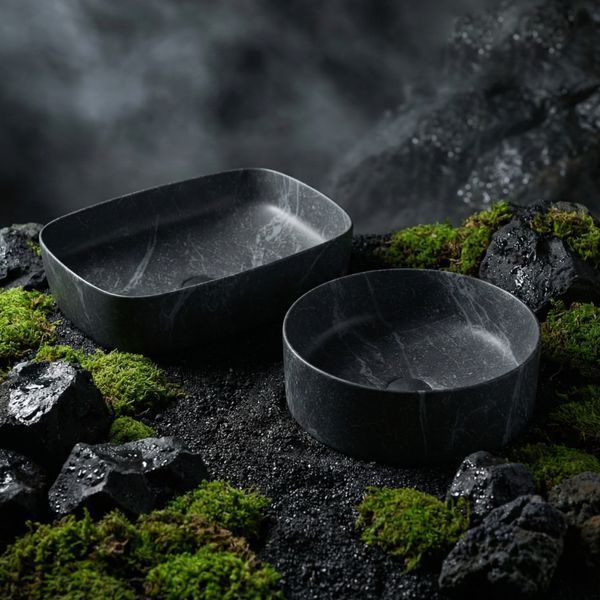 VOLLE PIEDRA умивальник накладний 50*37*13,5 см, темний мармур 1301.005232 фото