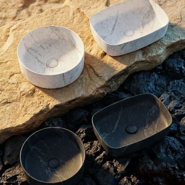 VOLLE PIEDRA умивальник накладний 50*37*13,5 см, темний мармур 1301.005232 фото