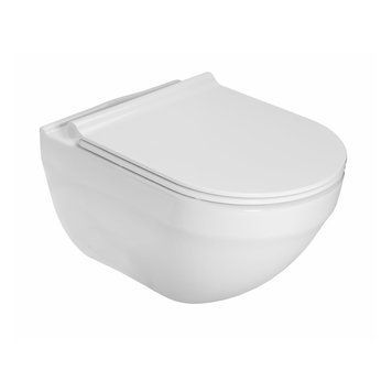 HEBE Round Rimless підвісний унітаз з сидінням Slim, з системою плавного опускання, швидкознімне A34H138000 фото