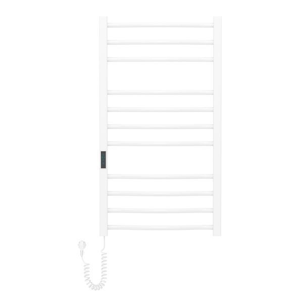 i-HEAT рушникосушарка електро, 120W, 500 * 900мм, AISI 304, 11п. (4-4-3) коло, стійки квадрат, таймер, терморегулятор, білий глянець, лівий IHC509111122 фото