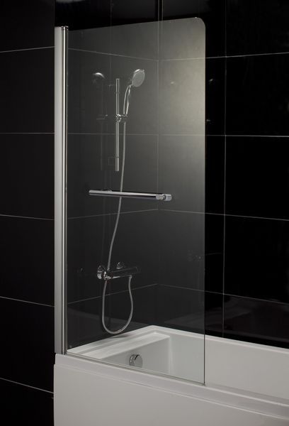 Штора на ванну 80 * 150, скло тоноване, ліва 599-02L grey фото