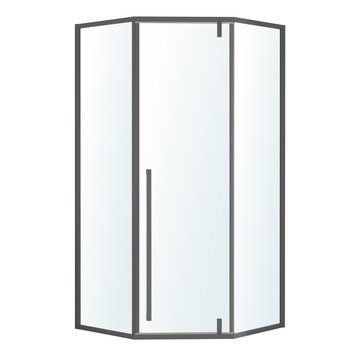 MORA 90-P душова кабіна 90*90*200 см п'ятикутна, розпашна, профіль metal gun, скло прозоре 1037.145505 фото