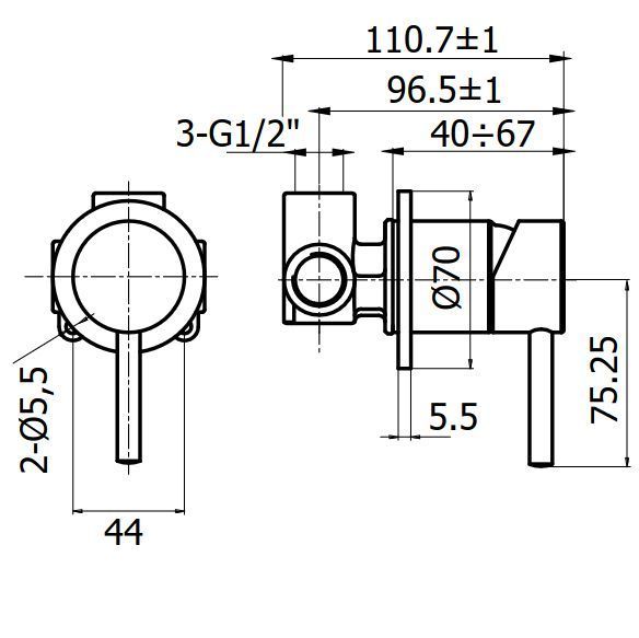 LOGICA INOX змішувач для умивальника прихованого монтажу, колір нержавіюча сталь LOX1000-IN фото
