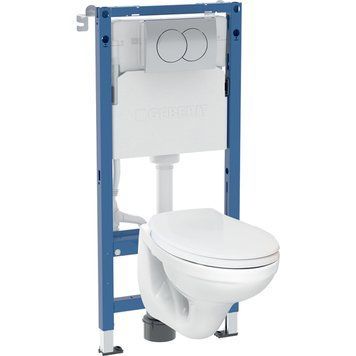 Комплект: DUOFIX PRO 20 монт. елемент для подв. унітазу, з бачком скр.монтажу Delta 12см, підв. унітаз Idol з сидінням, див. клавіша Delta01, глянц.хр 118.315.21.3 фото