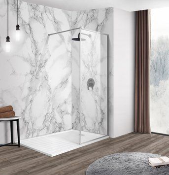 IMPRESE душова стінка WALK-IN з профілем та тримачем, 100*200см, хром, скло прозоре s09110001TR фото