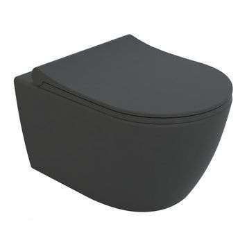 CANTE Rimless унітаз підвісний 51*35,5*33 см, сидіння Duroplast Slim slow-closing, de la antracita 1312.151009 фото