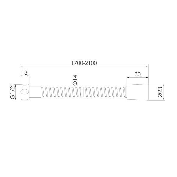 Шланг для душу RJ OnTop, SS, 1700 мм, anti-twist, хром RJHO028-02CH фото
