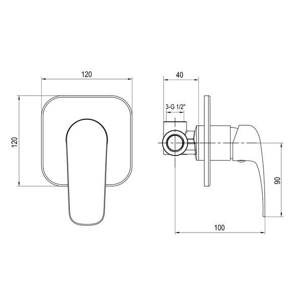 FLORA змiшувач прихованого монтажу для душу RBZ072-5C фото