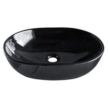 BLACK AMADEUS M умивальник 48*35*14,5 см овальний чорний, накладний 13-06-06Black фото