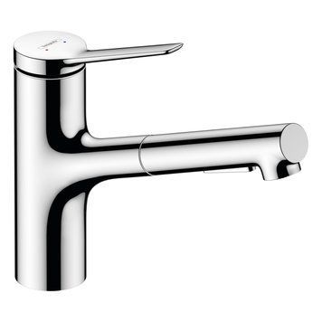ZESIS M33 змішувач для кухні 150, 1jet , ECO з висувним виливом, колір хром 74810000 фото