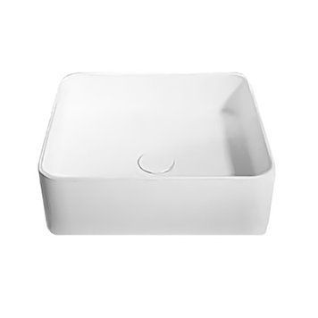 Умивальник 40*40*12,5см накладний кам'яний Solid surface 13-40-210 фото