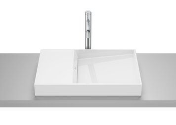 HORIZON-DASH умивальник асиметричний, 60*38 см, накладний, без отвору під змішувач, білий A32727900B фото
