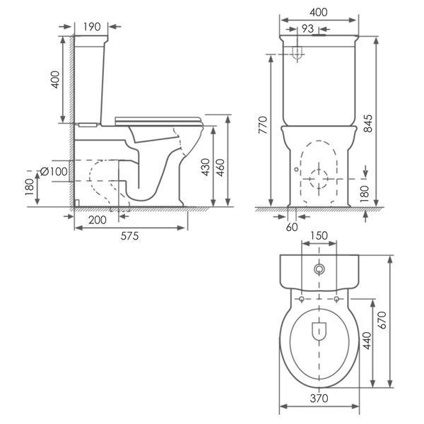 BRAVO rimless унітаз для підлоги з бачком, сидіння duroplast 1350.002007 фото