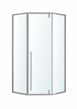 MORA 90-P душова кабіна 90*90*200 см п'ятикутна, двері розпашні, профіль хром, скло прозоре 1037.145501 фото