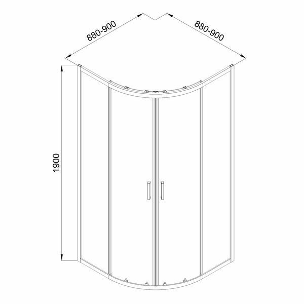 SCALA душова кабіна кутова 90*90*190см, розсувні двері, скло тоноване s09806091GR фото