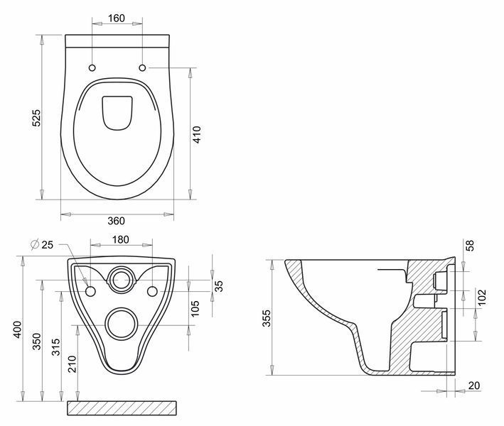 NETKA Rimless унітаз підвісний 53*36*37см, сидіння Duroplast Slim slow-closing с065048 фото